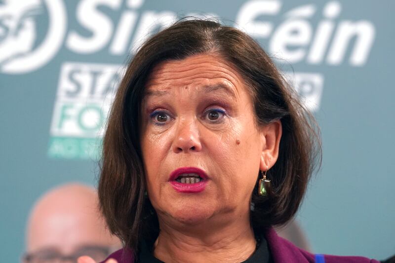 Sinn Fein President Mary Lou McDonald speaking at the launch of the party’s manifesto for the European election campaign