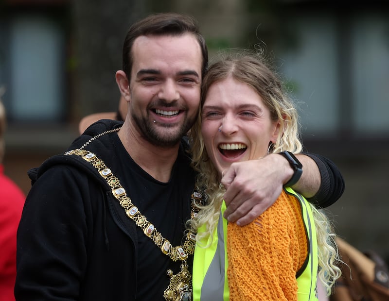 Belfast's trans pride event in Writers Square. PICTURE: MAL MCCANN