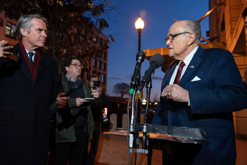 One of the two election workers giving evidence said that she feared for her life after seeing Rudy Giuliani’s false claims (AP Photo/Jose Luis Magana)