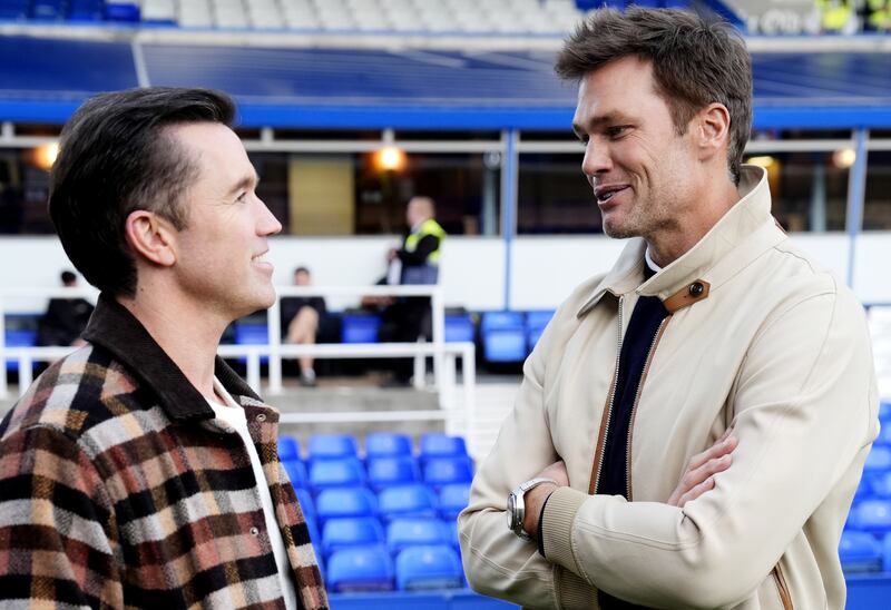 Wrexham co-owner Rob McElhenney and Birmingham City co-owner Tom Brady.