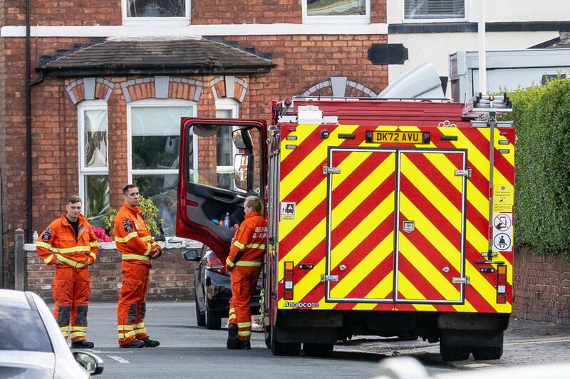 Emergency services near the scene in Hart Street, Southport