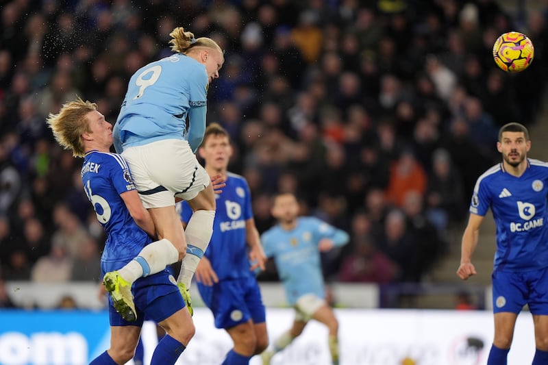 Erling Haaland put Manchester City 2-0 ahead