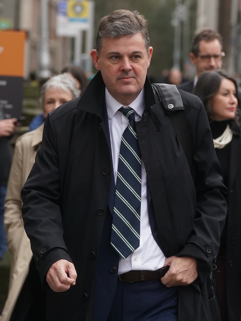 RTE director general Kevin Bakhurst arrives at Leinster House ahead of appearing before the Oireachtas Media committee .