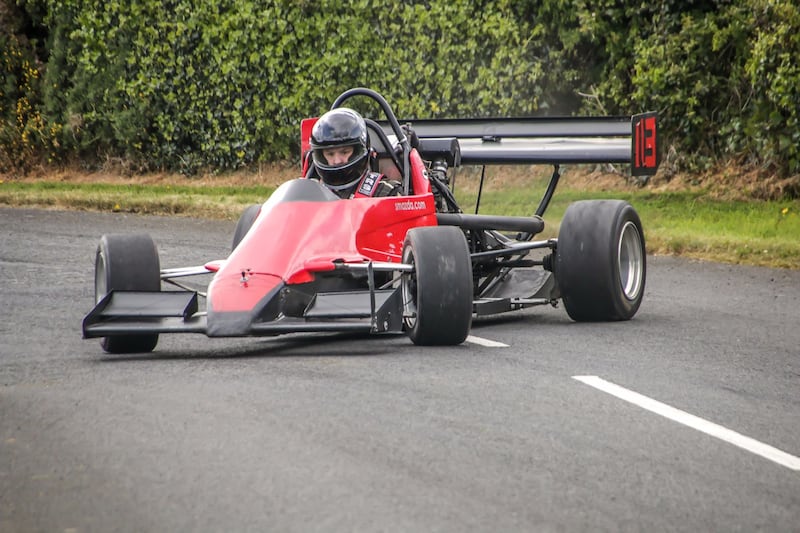 Richard McGimpsey from Newtownards brings his RMG up the course at the 2017 Craigantlet Hill Climb. Picture by Les McMullan.