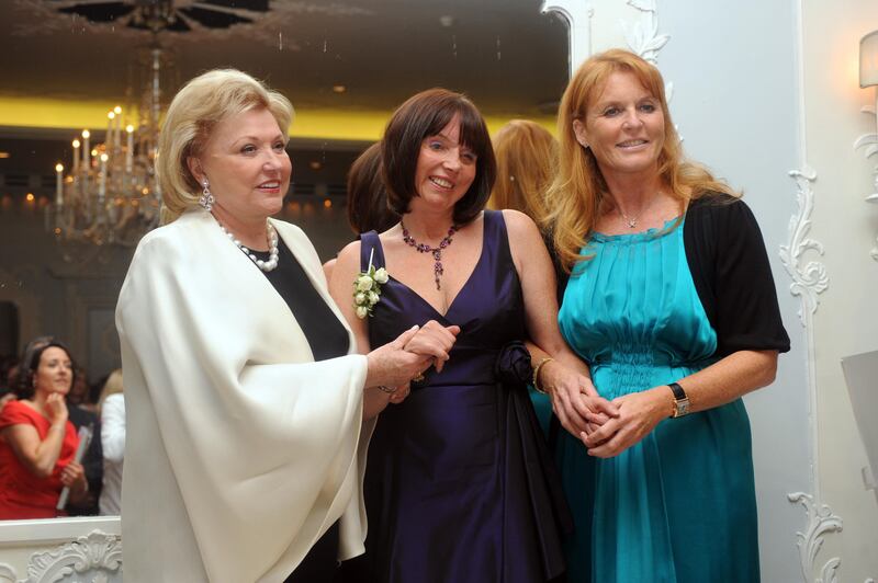 Lisa Salmon with Barbara Taylor Bradford and Sarah, Duchess of York during the awards ceremony