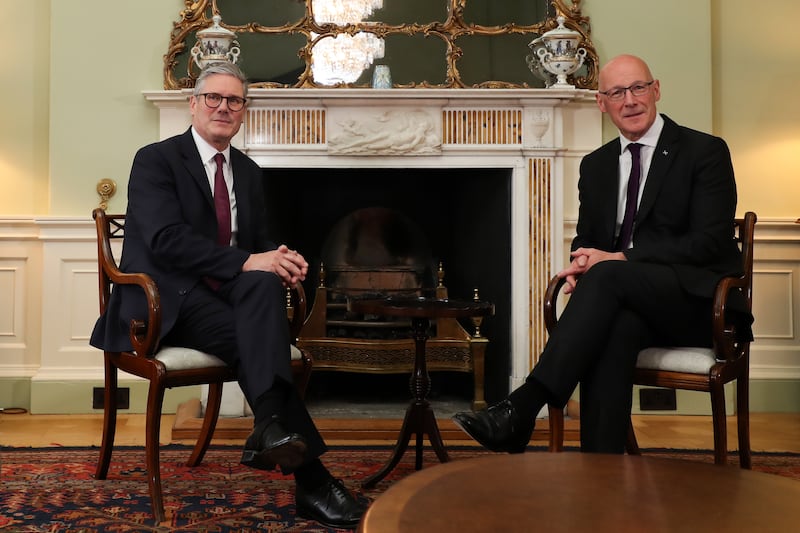 Prime Minister Sir Keir Starmer met Scotland’s First Minister John Swinney at Bute House in Edinburgh