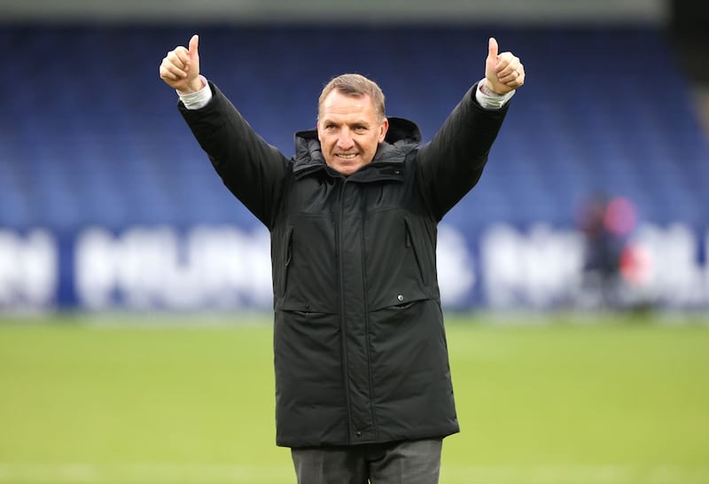 Celtic manager Brendan Rodgers gives a thumbs-up