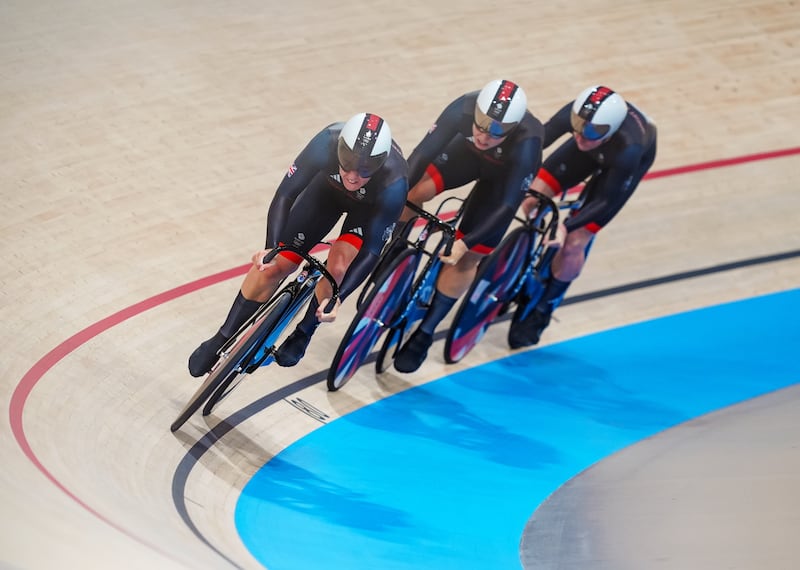 Katy Marchant, Sophie Capewell and Emma Finucane will be aiming for a medal in the women’s team sprint