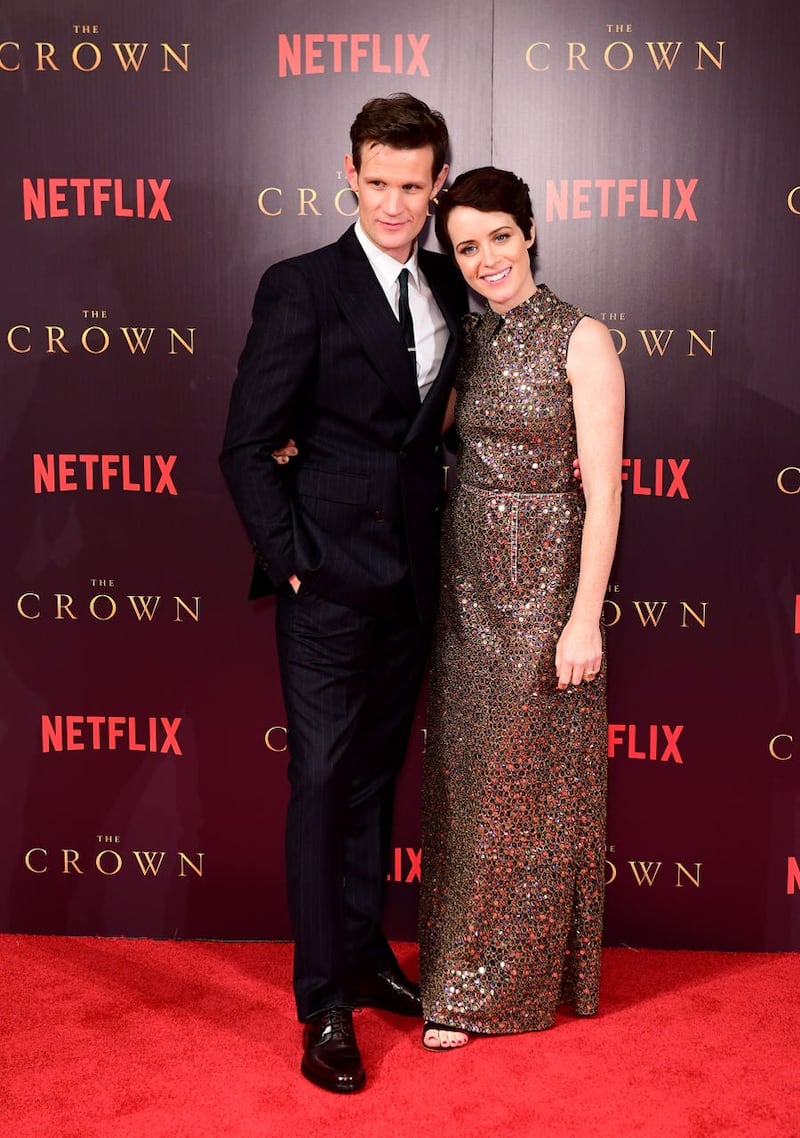 Matt Smith and Claire Foy, who played the Duke of Edinburgh and the Queen, in The Crown