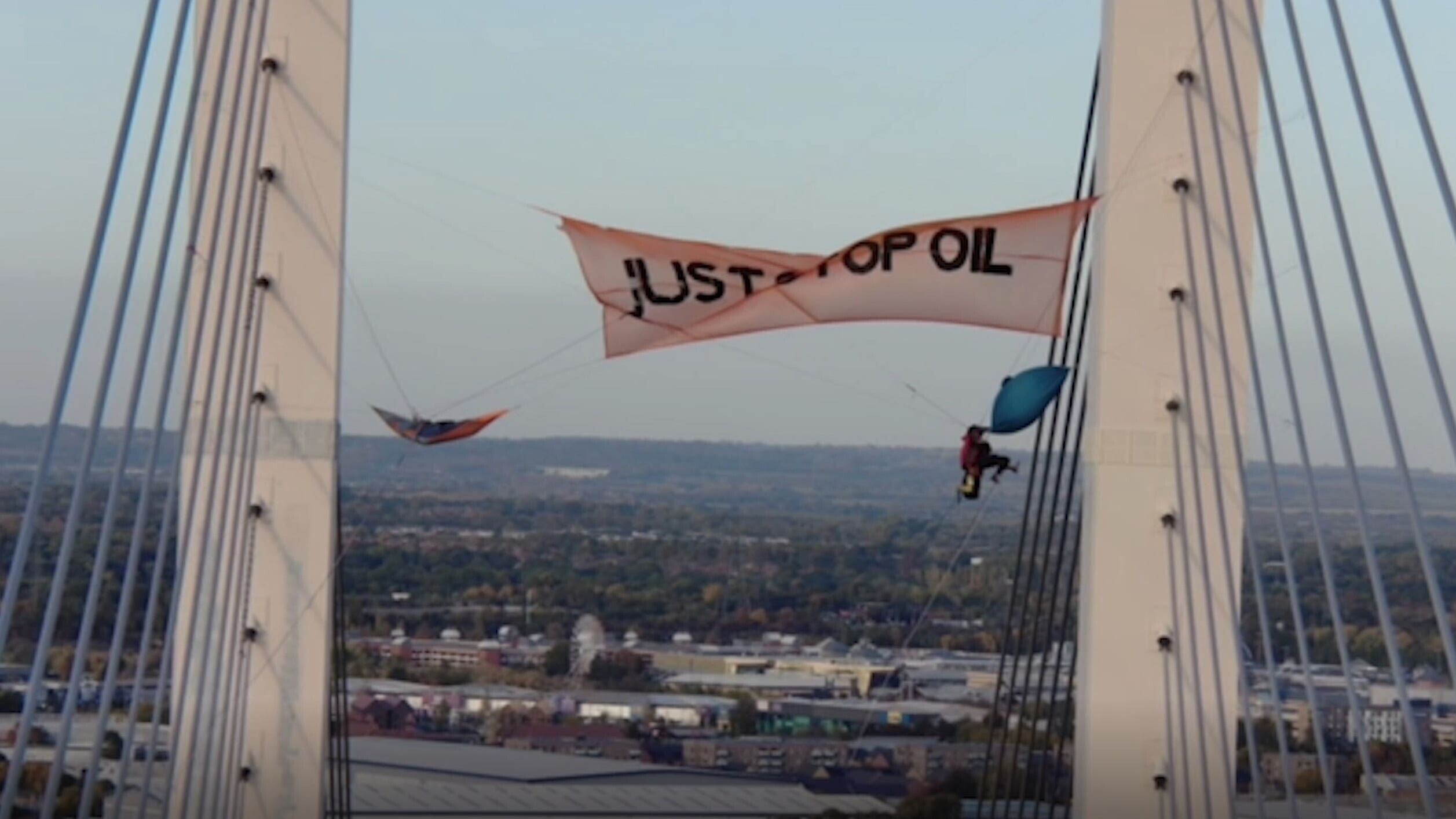 Two Just Stop Oil protesters who were jailed after scaling a bridge at the Dartford Crossing have lost a bid to challenge their cases at the UK’s highest court (Essex Police/PA)
