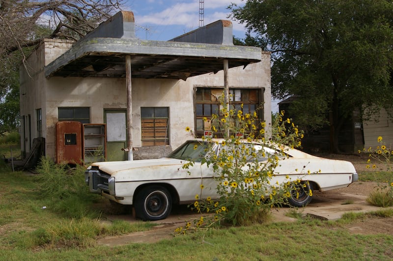 Ghost town of Glenrio in Texas