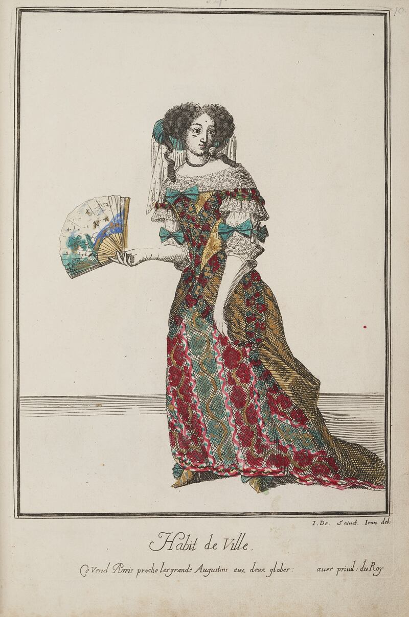 A 17th Century fashion print from the collection of Samuel Pepys.