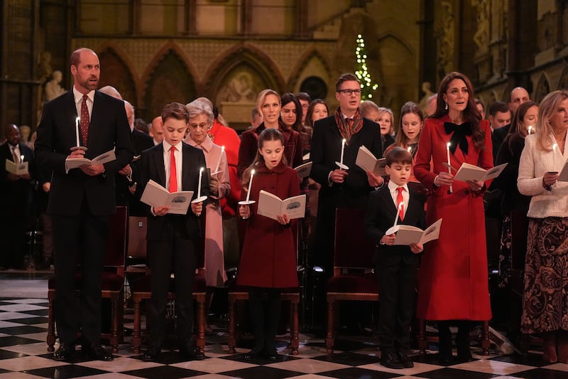 The Princess of Wales was accompanied by her husband, the Prince of Wales, and her children Prince George, 11, Princess Charlotte, nine, and Prince Louis, six