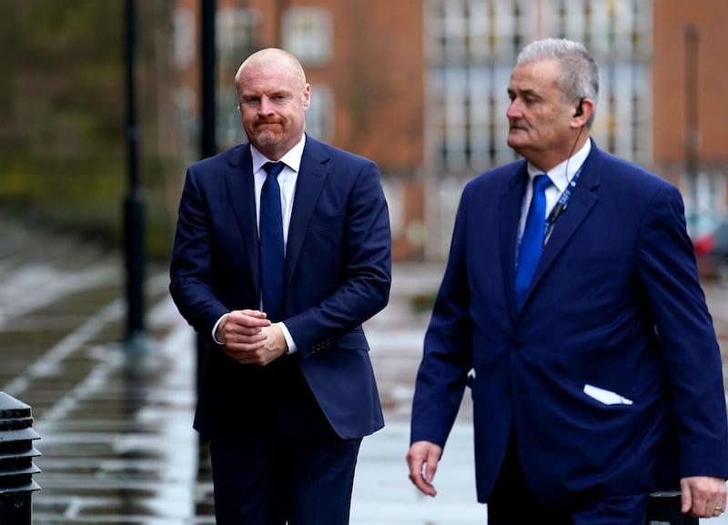 Everton manager Sean Dyche (left) arrives at the memorial service