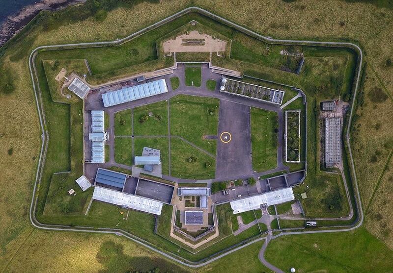 An aerial view of the former prison at Spike Island