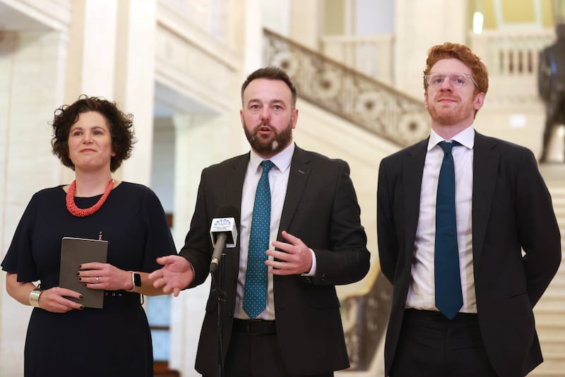 SDLP members Claire Hanna, Colum Eastwood and Matthew O’Toole.