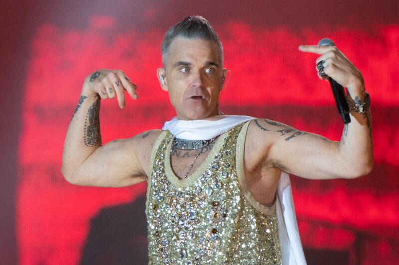 Singer Robbie Williams.