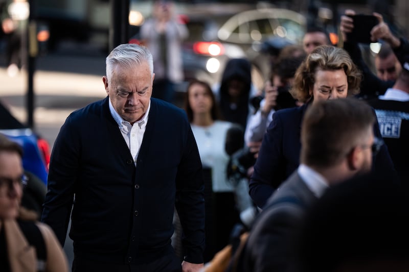 Former BBC broadcaster Huw Edwards arrives at Westminster Magistrates’ Court