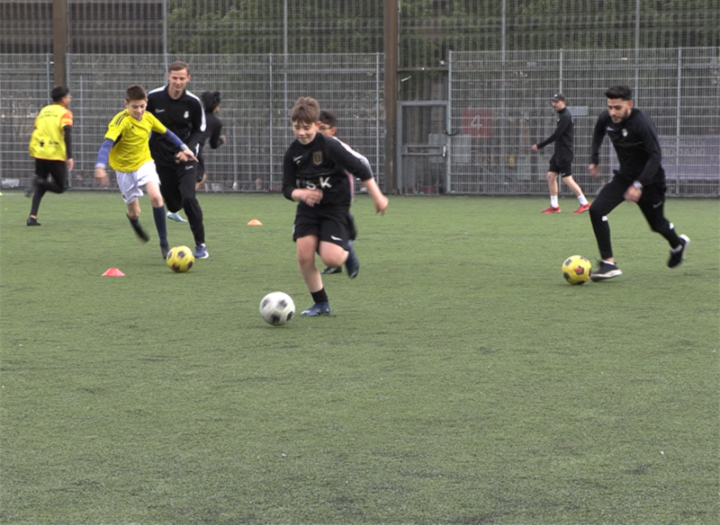 The players get to hone their football skills during the sessions