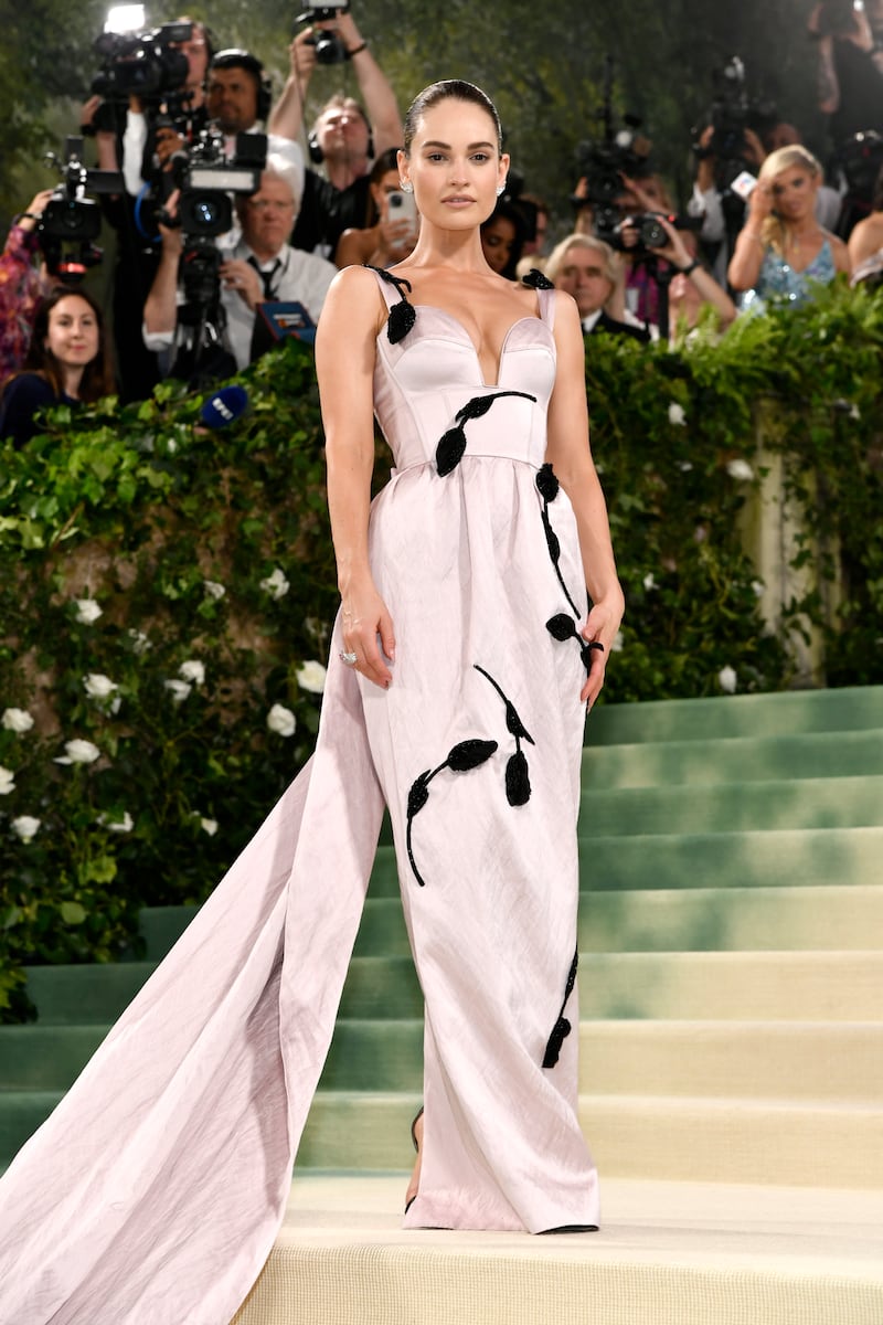 Lily James attends The Metropolitan Museum of Art’s Costume Institute benefit gala (Evan Agostini/Invision/AP)