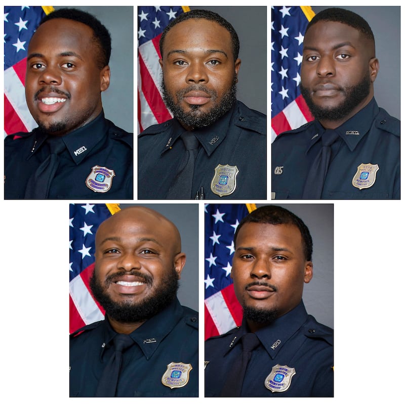 Tadarrius Bean, Demetrius Haley, Emmitt Martin, Desmond Mills Jr and Justin Smith (Memphis Police Department/AP)