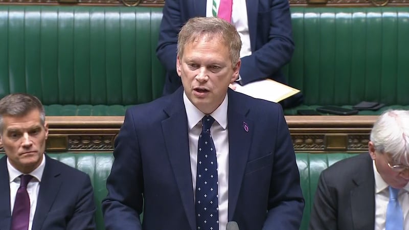 Defence Secretary Grant Shapps speaks during a general debate on defence and international affairs in the House of Commons