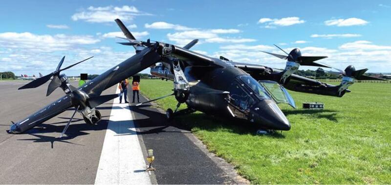 A prototype 'floating taxi' from Stephen Fitzpatrick's Vertical Aerospace company crashed during a test-flight last year. PICTURE: AIR ACCIDENTS INVESTIGATION BRANCH