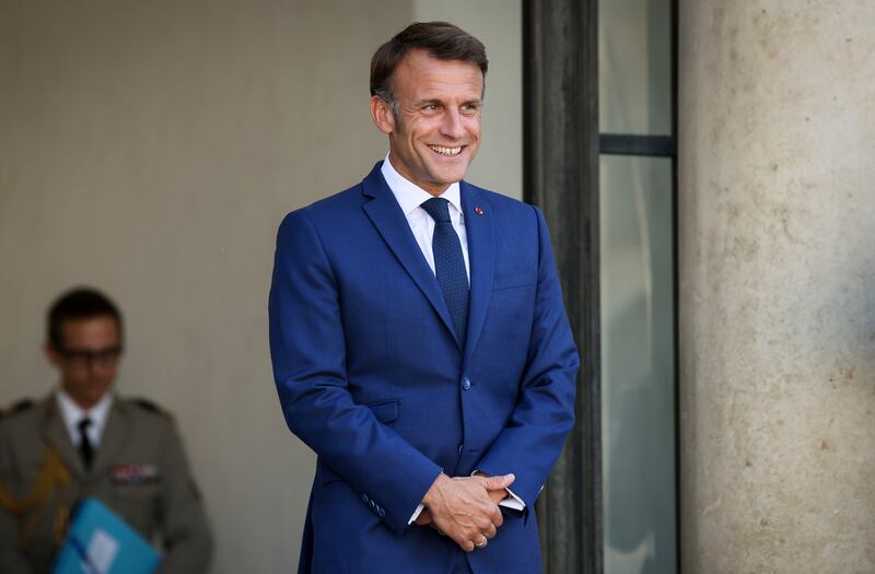 French President Emmanuel Macronhas held talks with party leaders (Thomas Padilla/AP)