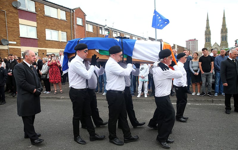 The funeral has taken place in west Belfast of former INLA prisoner Martin McElkerney &nbsp;