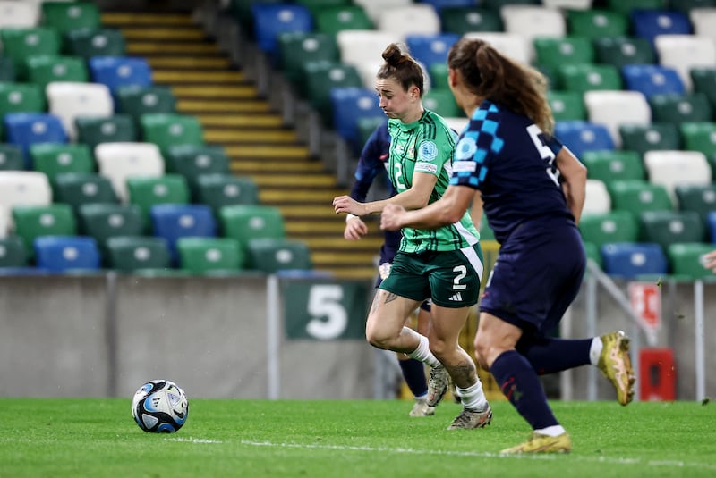 Northern Ireland's Rebecca McKenna with Croatia’s Kristina Nevrkla