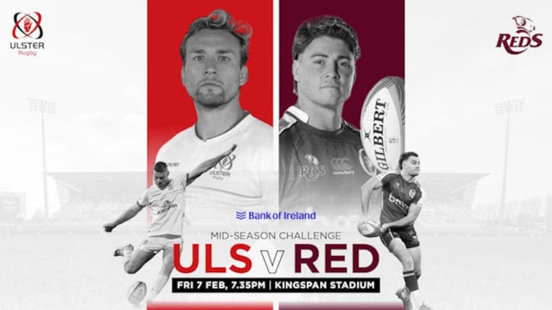Ulster Rugby will face the Queensland Reds next February