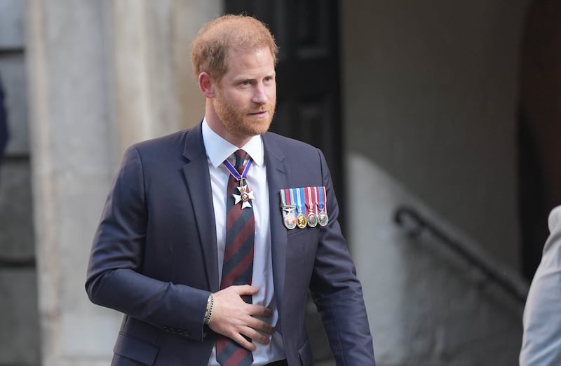 The Duke of Sussex leaves St Paul’s Cathedral in May after attending a service of thanksgiving to mark the 10th anniversary of the Invictus Games