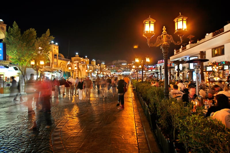 A promenade at night in Sharm El Sheikh