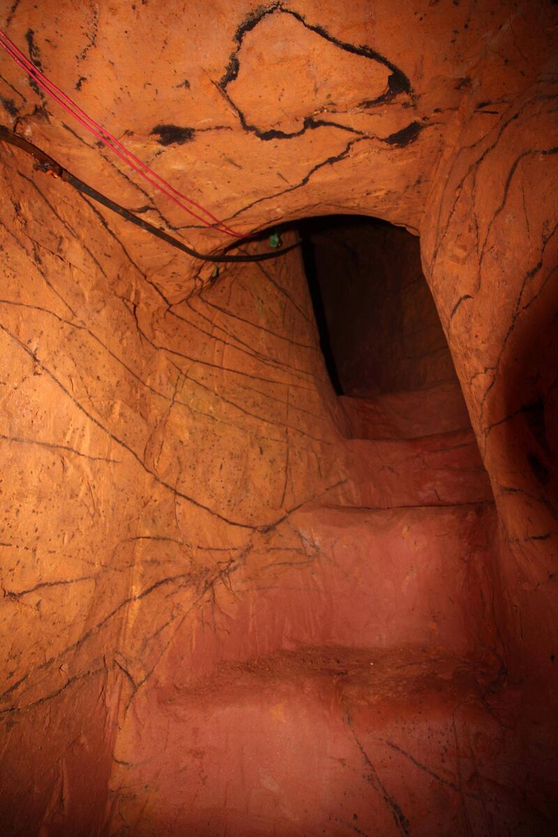 A spiral staircase in the shelter