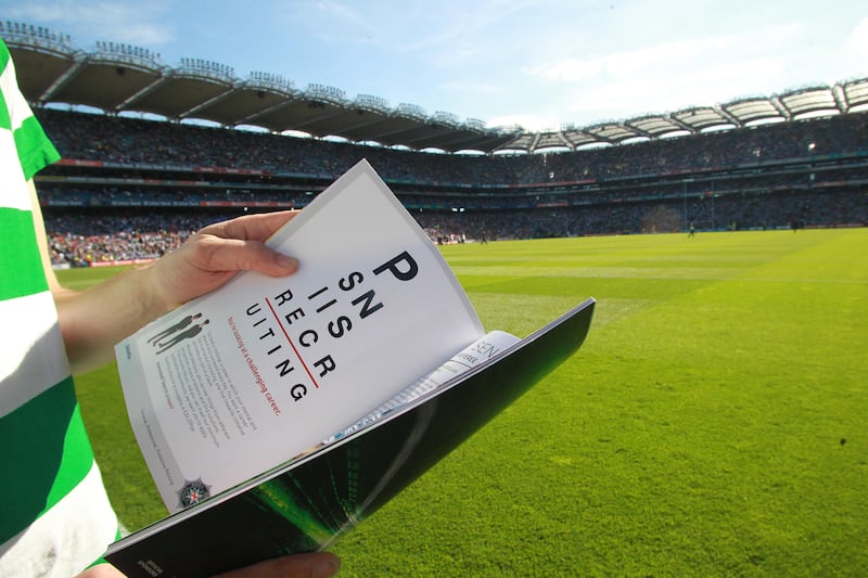 In the past the PSNI has advertised for new recruits in the programme of the All-Ireland football final. PICTURE: HUGH RUSSELL