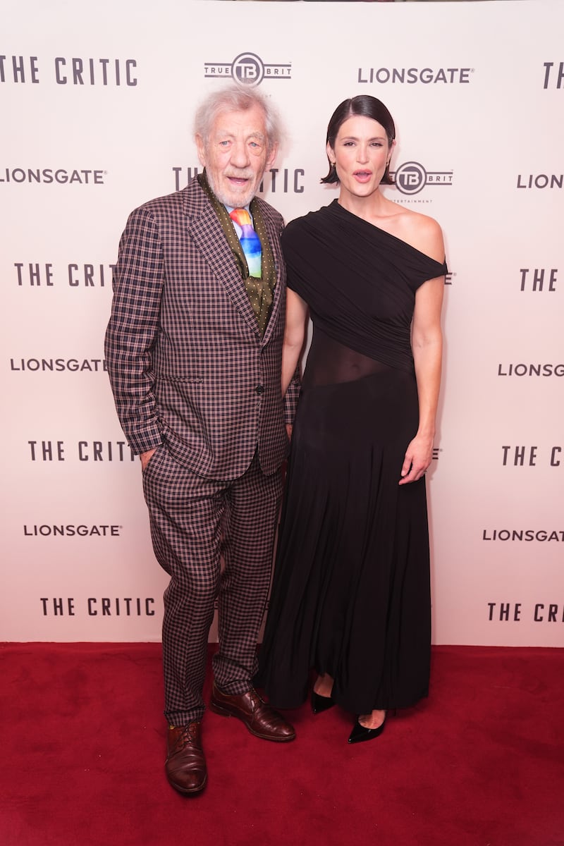 Sir Ian McKellen and Gemma Arterton at the European premiere of The Critic at the Curzon Mayfair