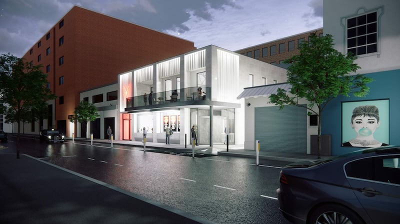 A digitally rendered visual impression of how Thompsons Garage's new expanded premises will look from Upper Arthur Street.