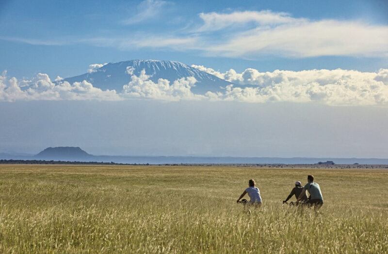 The Chyulu Hills with a view of Kilimanjaro 