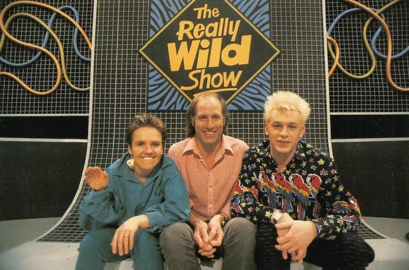 Chris Packham during his early days on The Really Wild Show with co-presenters Nicola 'Nick' Davies and Terry Nutkins