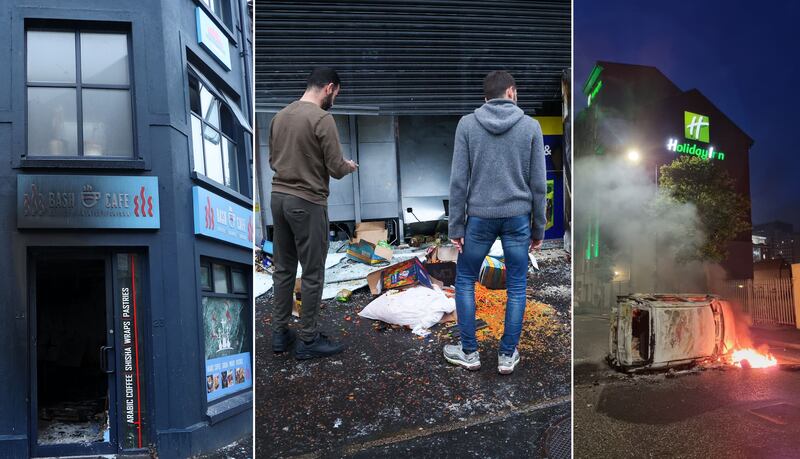 Damage caused to businesses and cars in the Donegall Road and Sandy Row area of South Belfast following overnight violence. PICTURES: Mal MCCANN