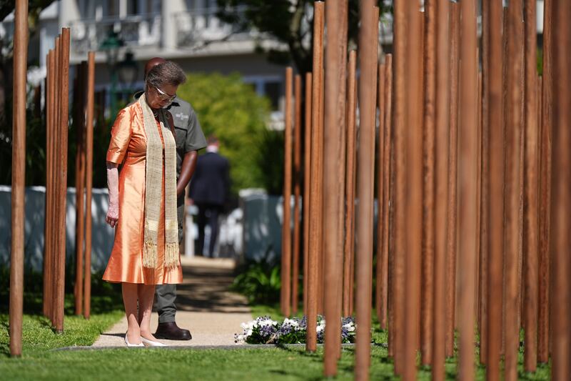 The Princess Royal laid a wreath at the new Cape Town Labour Corps Memorial