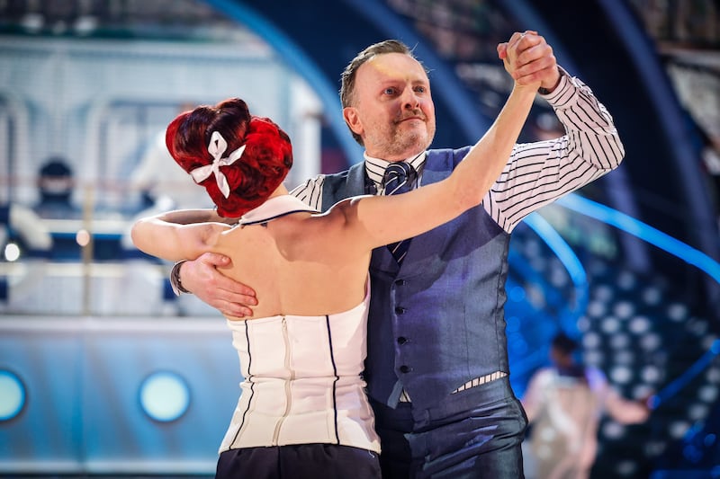 Chris McCausland and Dianne Buswell during the live show (Guy Levy/BBC)