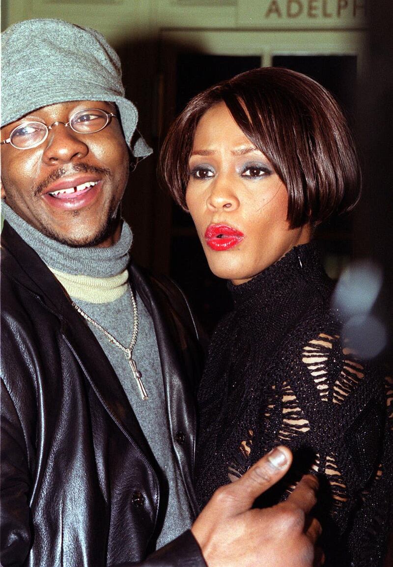 Whitney Houston with her then husband Bobby Brown