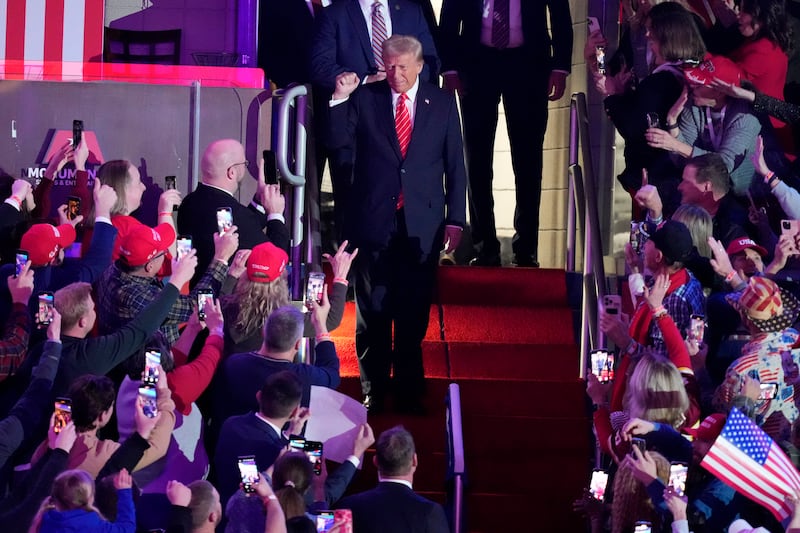 President-elect Donald Trump arrives at a rally ahead of the 60th presidential inauguration in Washington (Alex Brandon/AP)