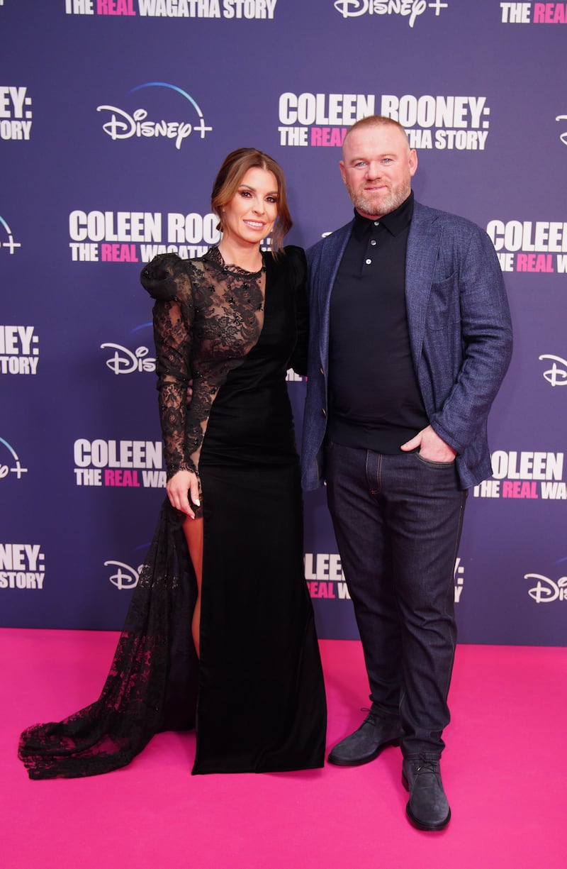 Wayen and Coleen Rooney attend the screening of Coleen Rooney: The Real Wagatha Story last year