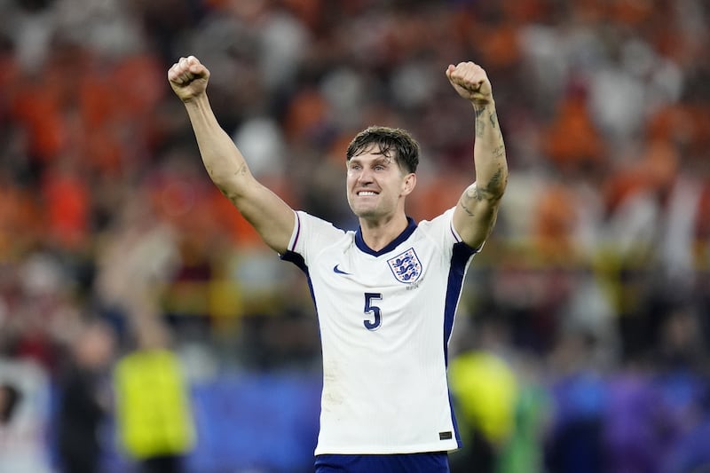 England’s John Stones celebrates the team’s Euro 2024 semi-final win over the Netherlands