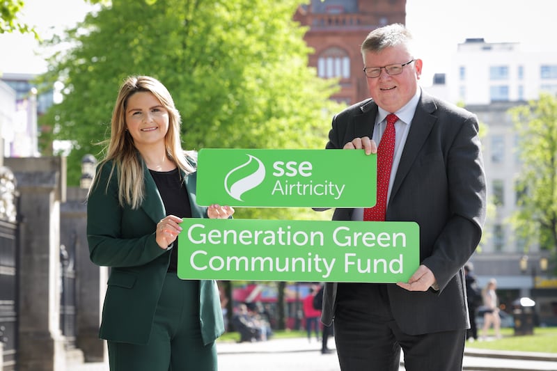 Ashley Morrow, SSE Airtricity head of brand, and Andrew Greer, SSE Airtricity general manager, launching a new £4.3m million all-island community fund.