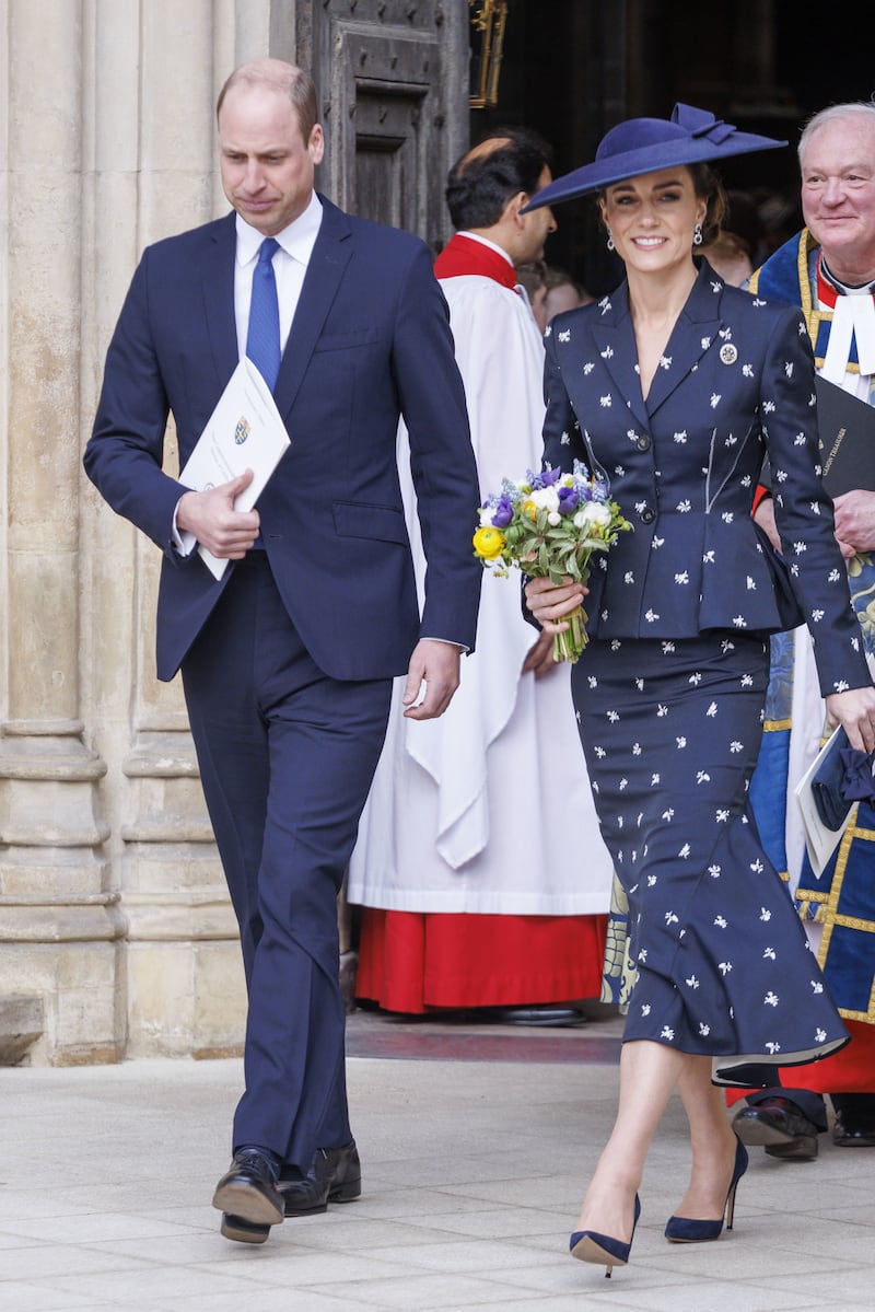 The Princess of Wales wore an elegant peplum suit for the Commonwealth Day Service last year