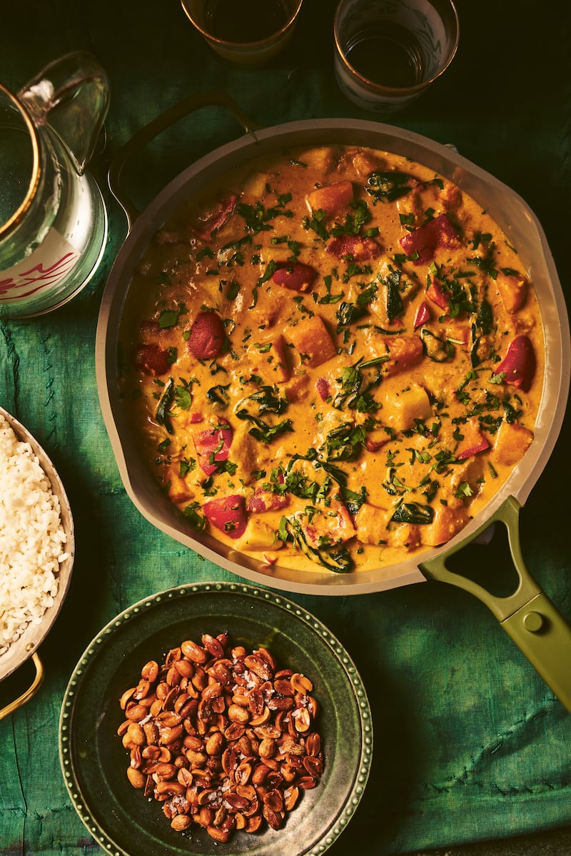 Nadiya Hussain’s vegetable peanut curry with sticky rice