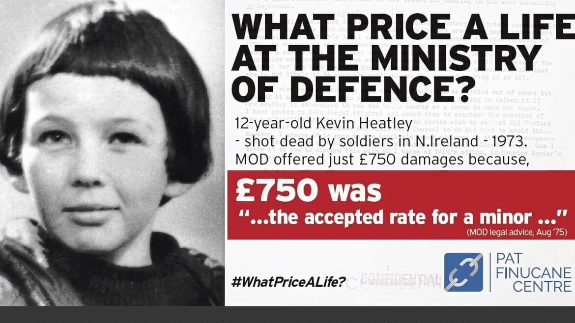 Kevin Heatley was shot dead in Newry in 1973. A campaign in 2016 challenged support for the British army following comments made by then prime minister Theresa May 